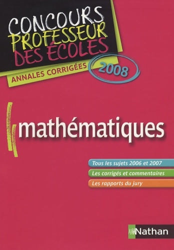 Livrenpoche : Annales corrigés du crpe-mathe - Daniel Motteau - Livre