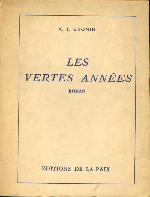 Livrenpoche : Les vertes années - Archibald Joseph Cronin - Livre