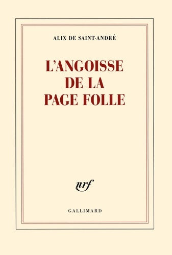 Livrenpoche : L'angoisse de la page folle - Alix De Saint-André - Livre
