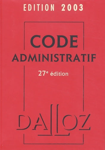 Livrenpoche : Code administratif 2003 - Collectif - Livre