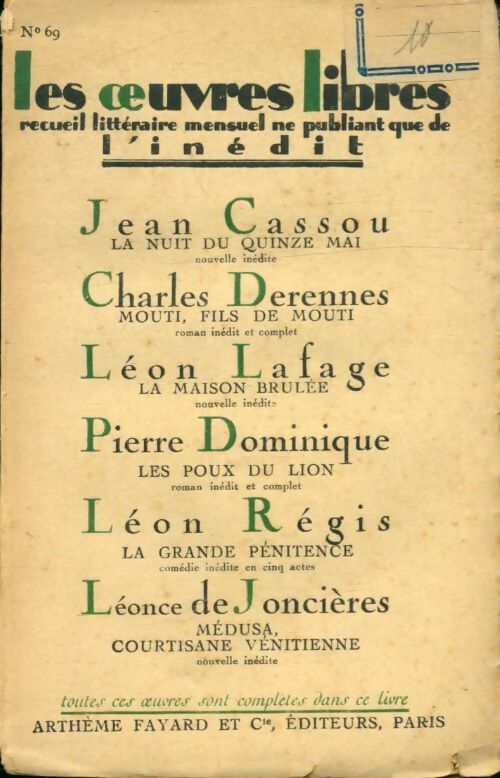Livrenpoche : Les oeuvres libres n°69 - Collectif - Livre