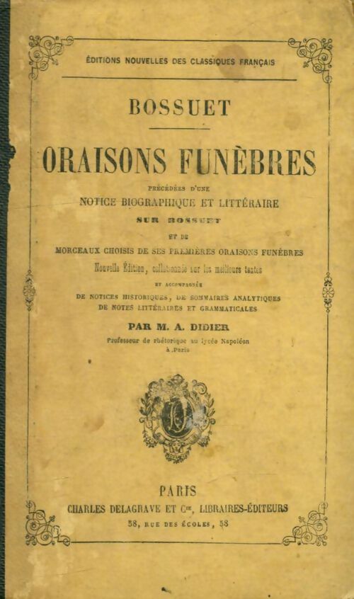 Livrenpoche : Oraisons funèbres Tome II - Jacques-Bénigne Bossuet - Livre