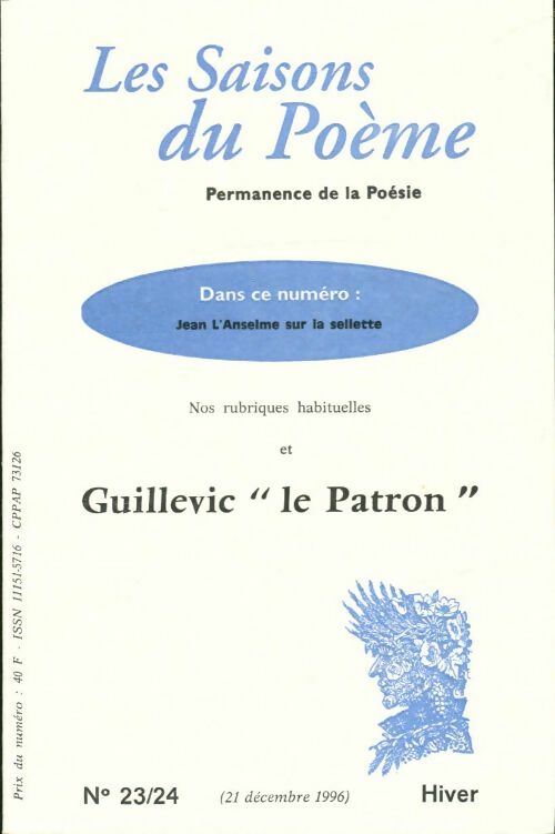 Livrenpoche : Les saisons du poème n°23/24 - Collectif - Livre