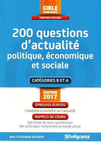 Livrenpoche : 200 questions d'actualité politique économique et sociale - Jean-Christophe Saladin - Livre