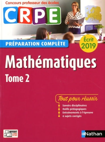 Livrenpoche : Concours CRPE Mathématiques Tome II : Écrit 2019 - Saïd Chermak - Livre