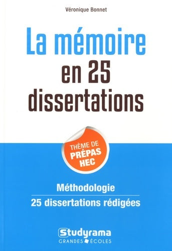Livrenpoche : La mémoire en 25 dissertations - Véronique Bonnet - Livre