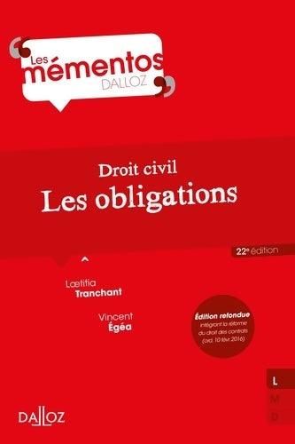 Livrenpoche : Droit civil : Les obligations - Laetitia Tranchant - Livre