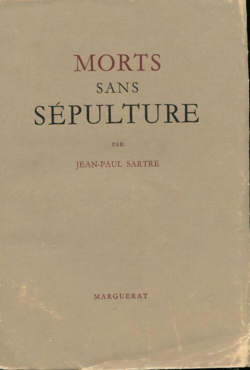 Livrenpoche : Morts sans sépulture - Jean-Paul Sartre - Livre