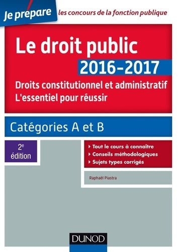 Livrenpoche : Le droit public 2016-2017 - Raphael Piastra - Livre