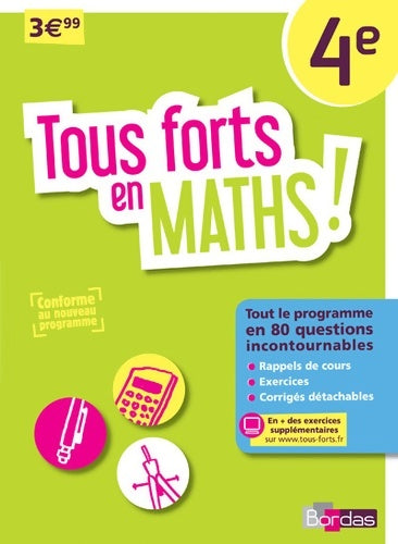 Livrenpoche : Tous forts en maths 4e - Aliette Cazès - Livre