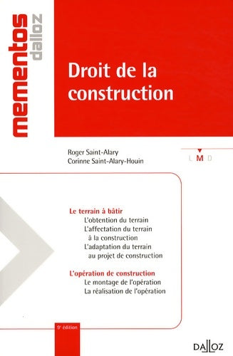Livrenpoche : Droit de la construction - Roger Saint-Alary - Livre