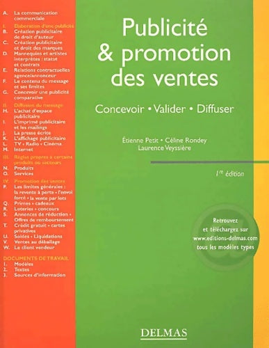 Livrenpoche : Publicité et promotion des ventes : Concevoir - valider - diffuser - Etienne Petit - Livre