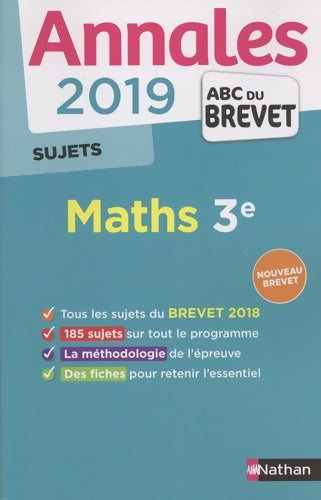 Livrenpoche : Annales abc du brevet 2019 maths - sujets non corrigés - Carole Feugère - Livre