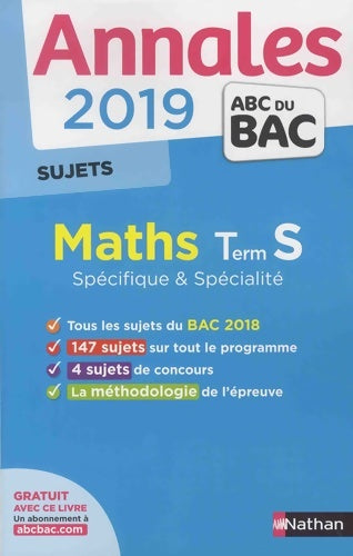 Livrenpoche : Maths Terminale S spécifique & spécialité - sujets non corrigés 2019 - Christian Lixi - Livre