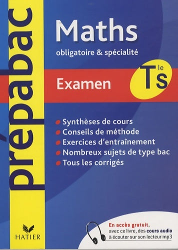 Livrenpoche : Prépabac examen mathématiques Terminale s enseignement obligatoire et de spécialité - René Merckhoffer - Livre