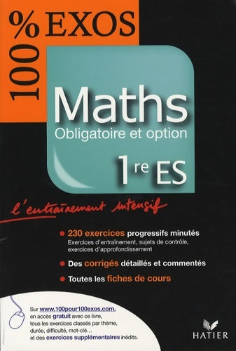 Livrenpoche : 100% exos - maths 1re es enseignement obligatoire et optionnel - edition 2007 - Konrad Renard - Livre