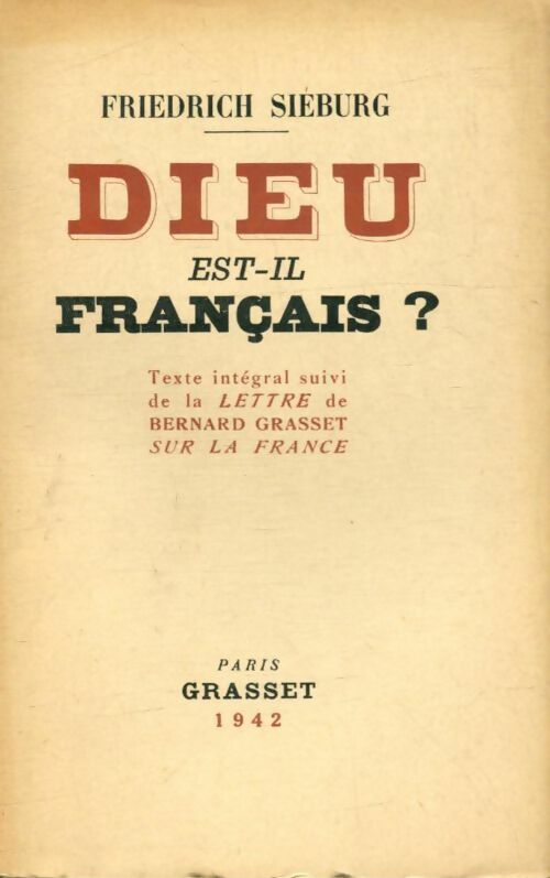 Livrenpoche : Dieu est-il Français? - Friedrich Sieburg - Livre