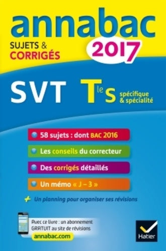 Livrenpoche : SVT Terminale S Sujets et corrigés 2017 - Jacques Bergeron - Livre