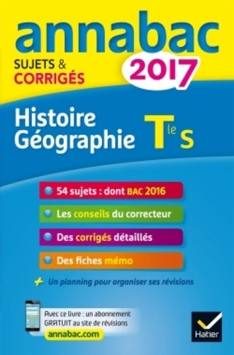 Livrenpoche : Histoire-géographie Terminale S : Sujets et corrigés 2017 - Jean-Philippe Renaud - Livre