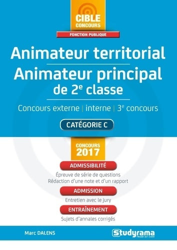 Livrenpoche : Animateur territorial animateur principal de 2e classe concours 2017 - Marc Dalens - Livre
