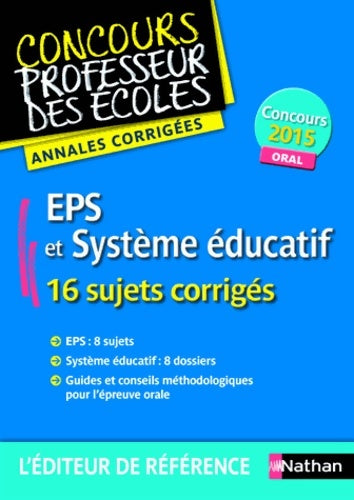 Livrenpoche : Eps et système éducatif / admission 2015 - Janine Hiu - Livre