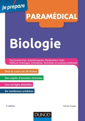 Livrenpoche : Biologie - concours paramédical - Patrick Troglia - Livre