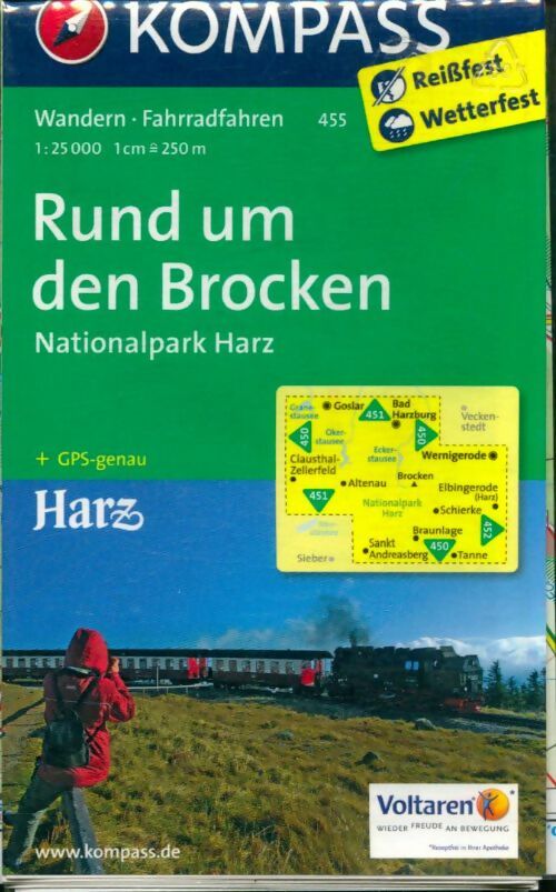 Livrenpoche : Rund um den brocken - nationalpark harz 1 : 25 000 : Wanderkarte mit radrouten. Gps-genau - Kompass-Karten - Livre