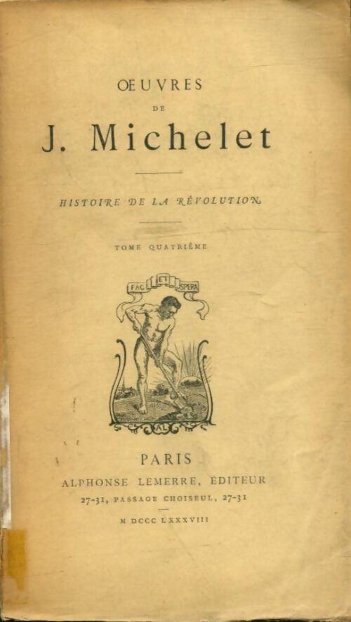 Livrenpoche : Histoire de la révolution Tome IV - Jules Michelet - Livre