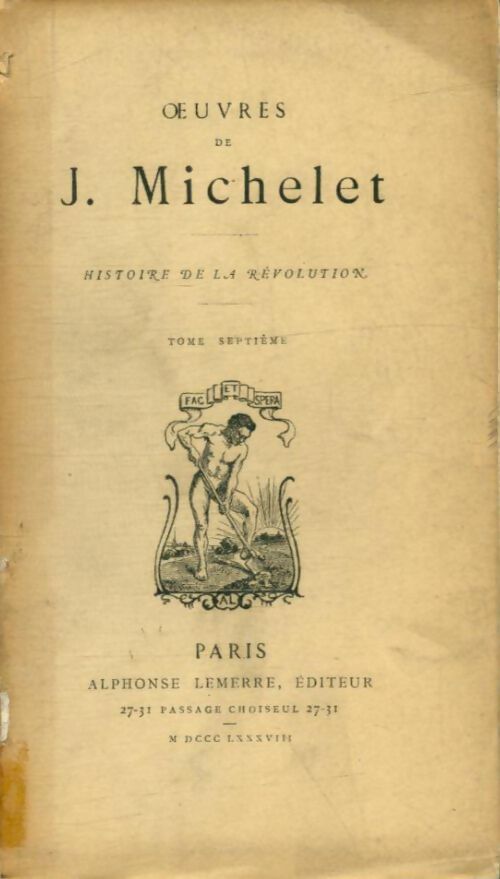Livrenpoche : Histoire de la révolution Tome VII - Jules Michelet - Livre