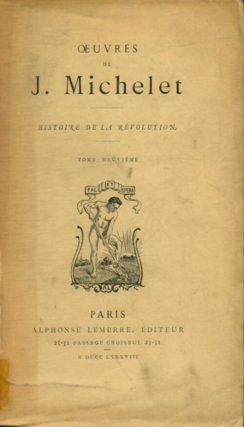 Livrenpoche : Histoire de la révolution Tome IX - Jules Michelet - Livre