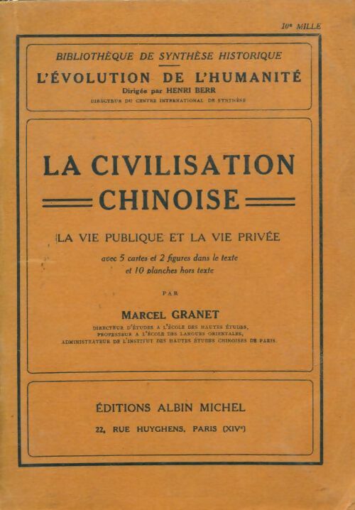 Livrenpoche : La civilisation chinoise - Marcel Granet - Livre