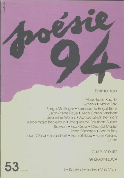 Livrenpoche : Poésie 1994 n°53 - Collectif - Livre