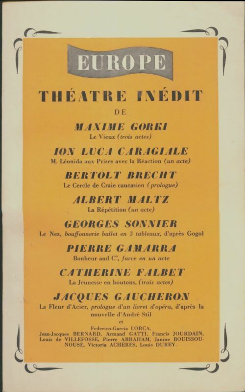 Livrenpoche : Europe n°114-115 : Théâtre inédit - Collectif - Livre