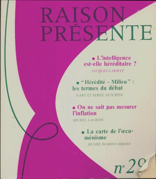 Livrenpoche : Raison présenhte n°29 - Collectif - Livre