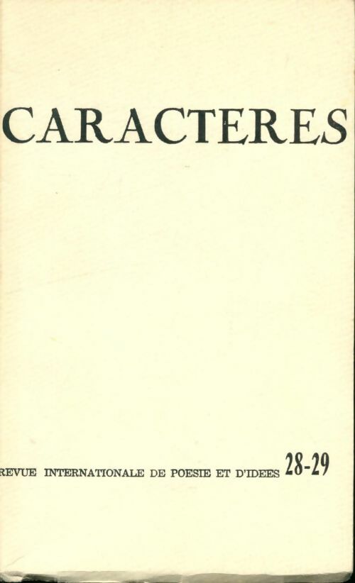 Livrenpoche : Caractères n°28-29 - Collectif - Livre