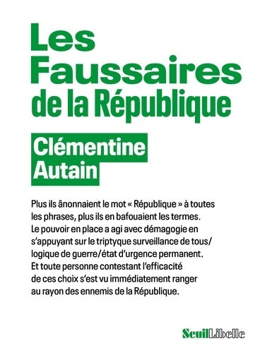 Livrenpoche : Les faussaires de la république - Clémentine Autain - Livre