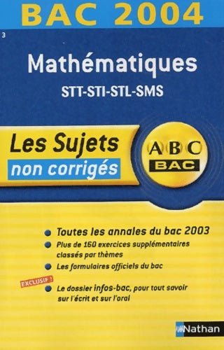 Livrenpoche : Bac 2003/2004 : Maths STT sti stl - Collectif - Livre