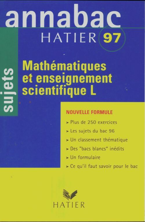 Livrenpoche : Annabac 97 sujets maths enseig. Scientifi. L - Merckhoffer-R+Breheret-H - Livre