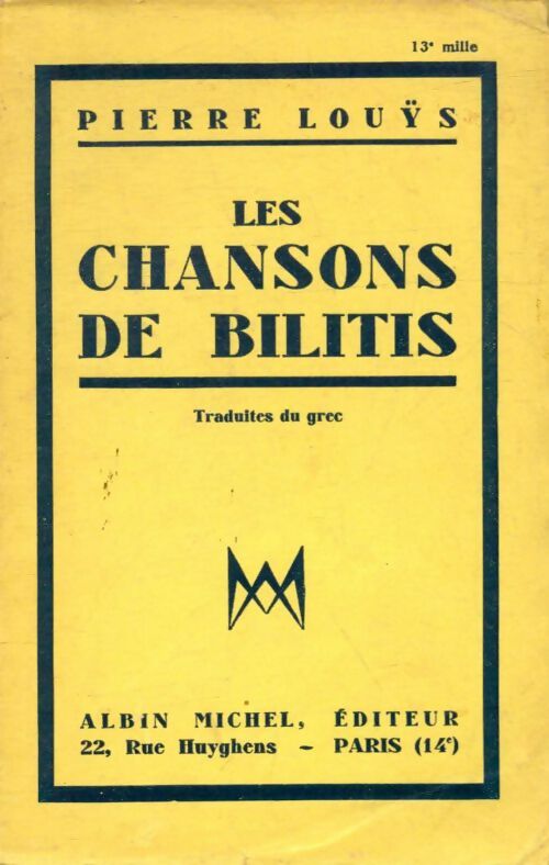 Livrenpoche : Les chansons de Bilitis - Pierre Louÿs - Livre