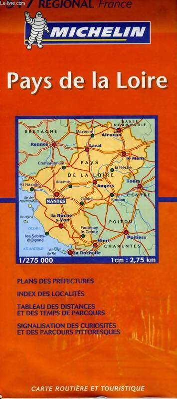 Livrenpoche : Carte routière : Pays-de-la-loire - Cartes Regional Michelin - Livre