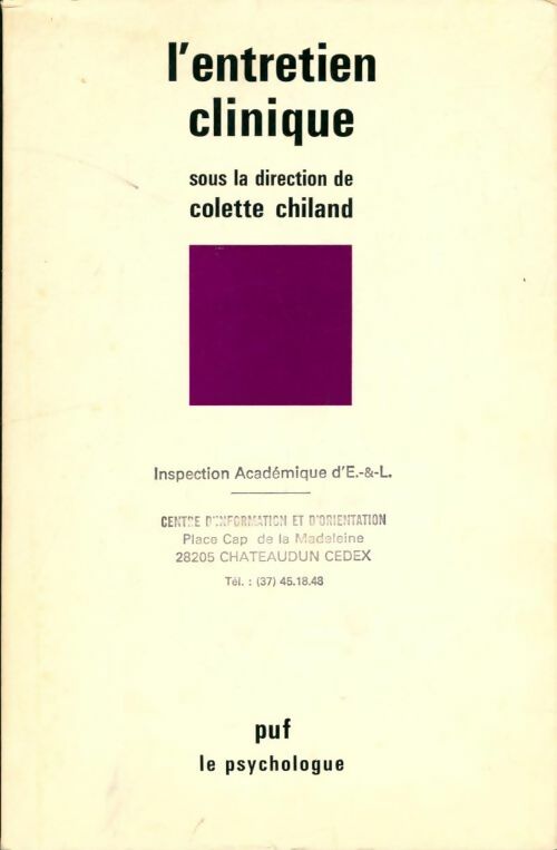 Livrenpoche : L'entretien clinique - Colette Chiland - Livre