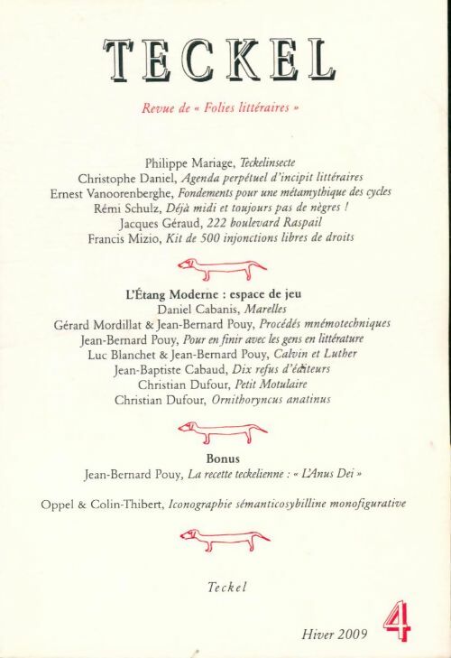 Livrenpoche : Teckel n°4 - Collectif - Livre