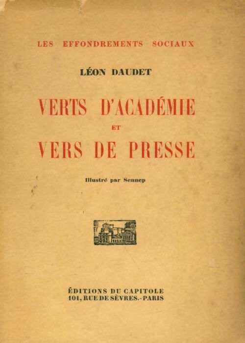Livrenpoche : Verts d'académie et vers de presse - Léon Daudet - Livre