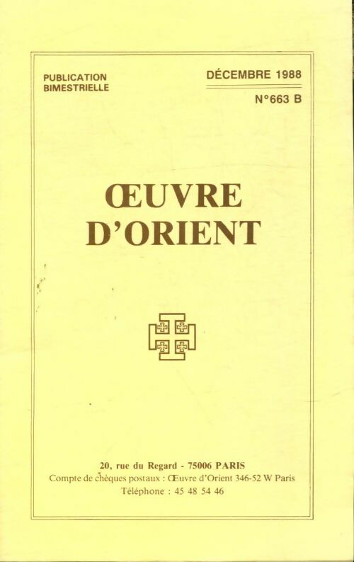 Livrenpoche : Oeuvre d'orient n°663B - Collectif - Livre