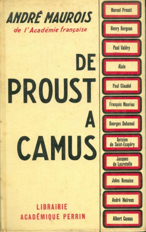 Livrenpoche : De Proust à Camus - André Maurois - Livre