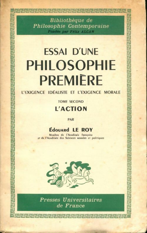 Livrenpoche : Essai d'une philosophie première Tome II - Edouard Le Roy - Livre
