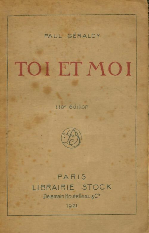 Livrenpoche : Toi et moi - Paul Geraldy - Livre