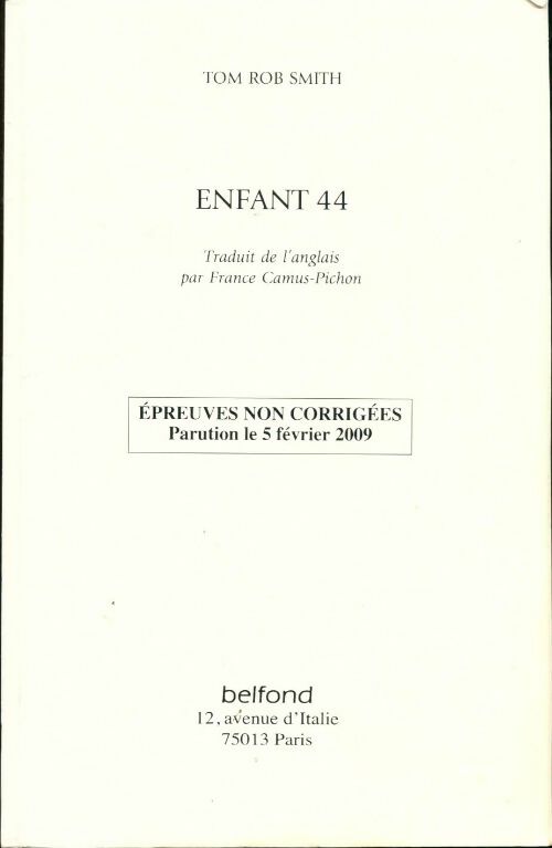 Livrenpoche : Enfant 44 - Rob Smith Tom - Livre