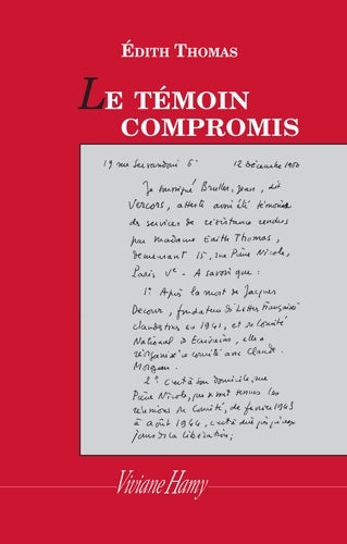 Livrenpoche : Le témoin compromis - Edith Thomas - Livre