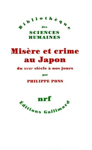 Livrenpoche : Misère et crime au Japon du XVIIe siècle à nos jours - Pons - Livre